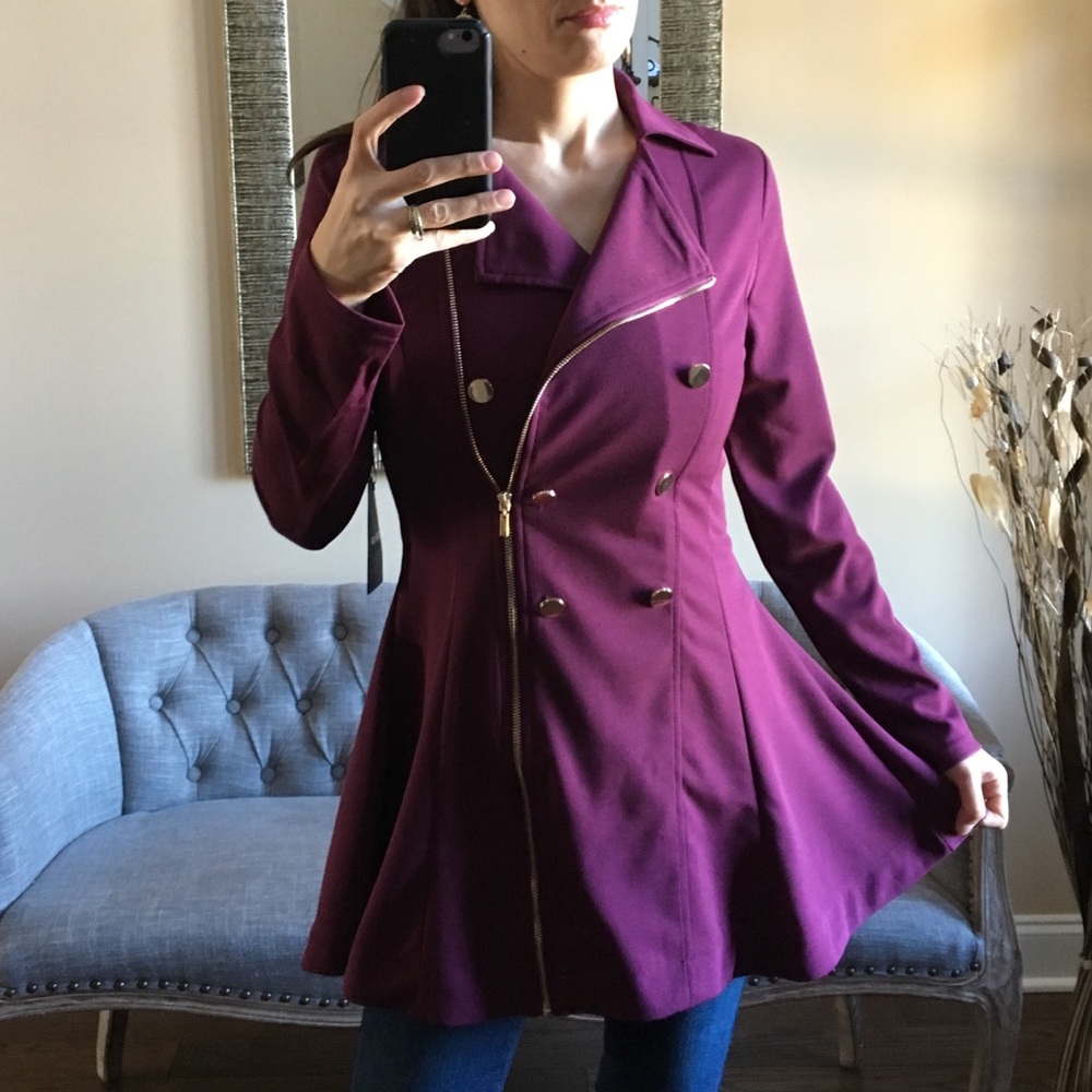 ✨LAST✨ Plum Purple Pea Coat - Picture 4 of 5